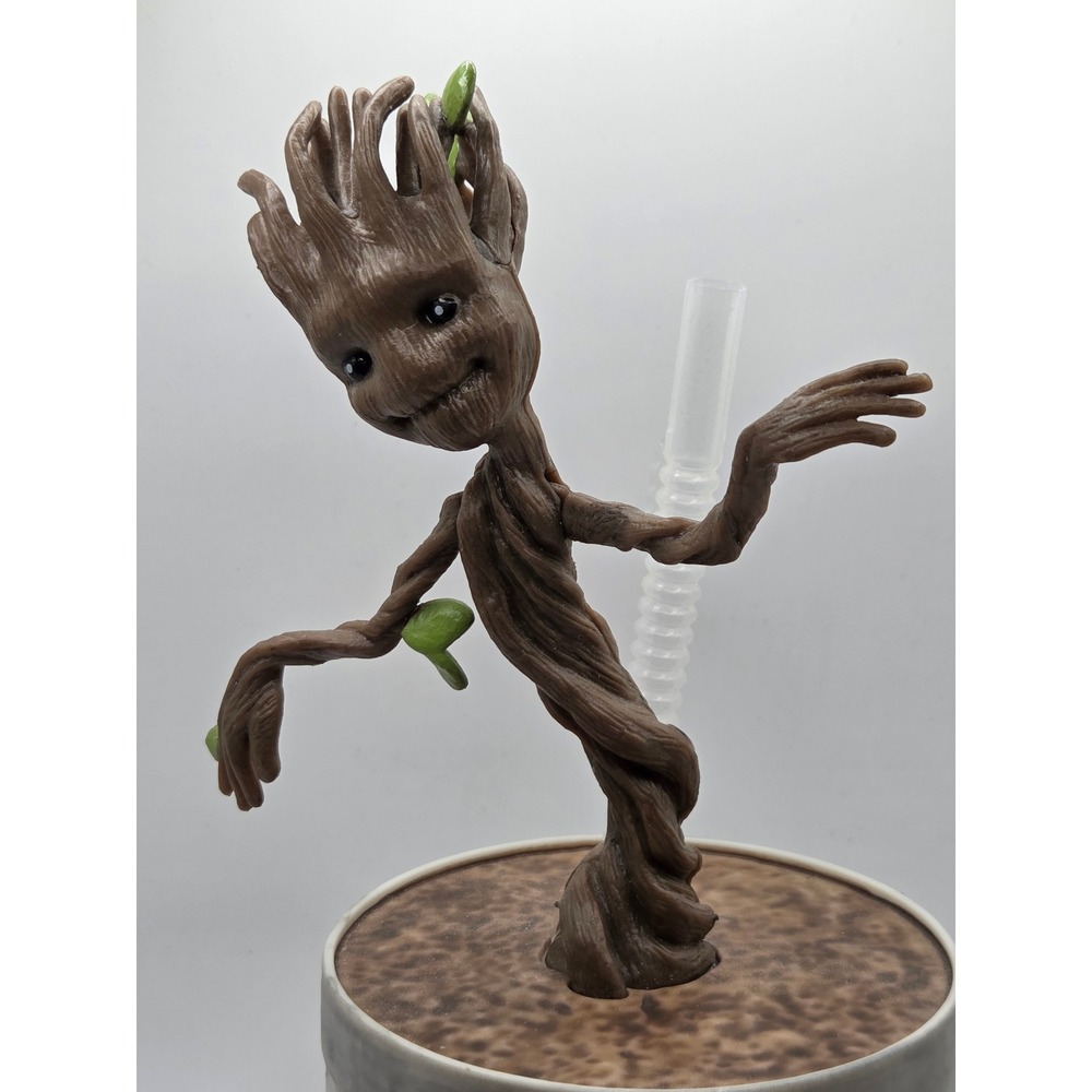 Disney Parks Groot Sipper Cup Kids OS Brown Excellent Dancing Baby Groot Marvel - Picture 2 of 6